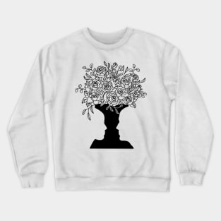 Conversation Vase Lovers Roses Line Art Graphic Faces Crewneck Sweatshirt